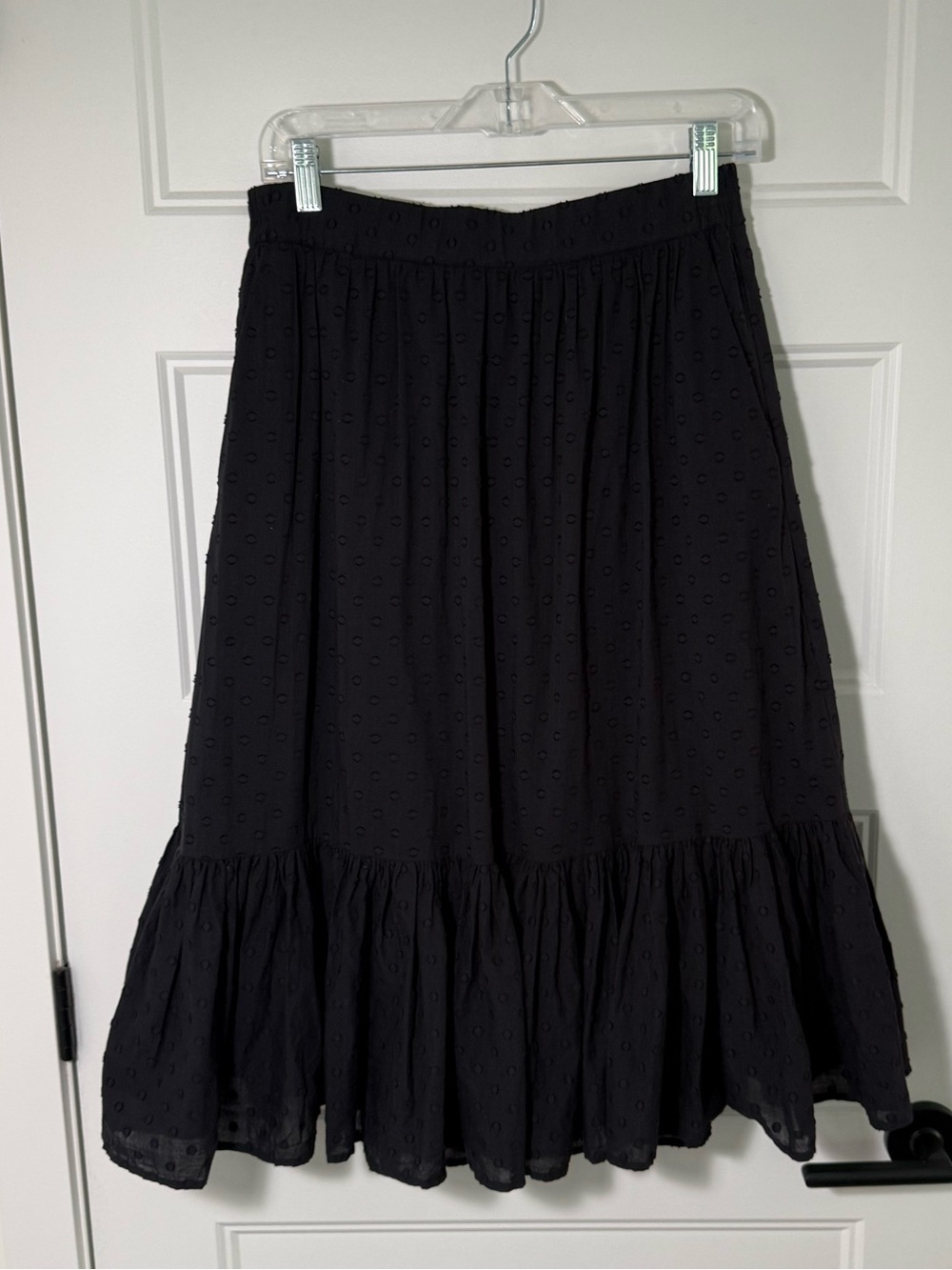J. Crew Black Skirt with Ruffle Hem